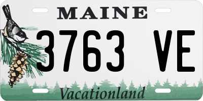 ME license plate 3763VE