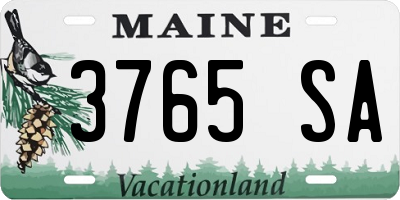 ME license plate 3765SA