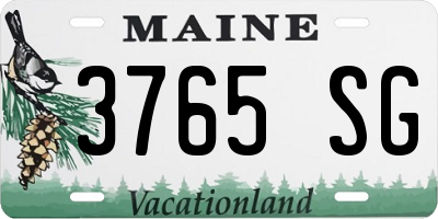 ME license plate 3765SG