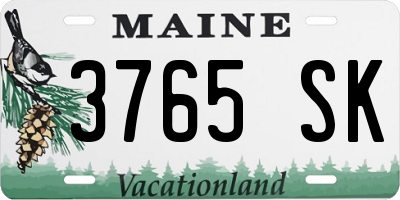 ME license plate 3765SK