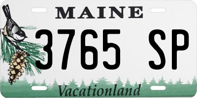 ME license plate 3765SP