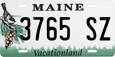 ME license plate 3765SZ