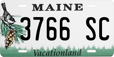 ME license plate 3766SC
