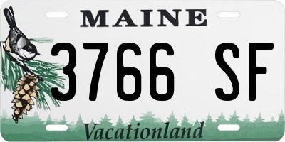 ME license plate 3766SF