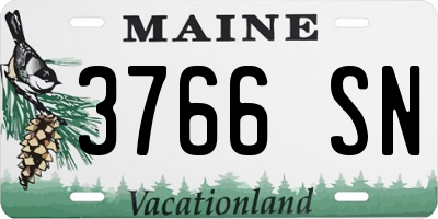 ME license plate 3766SN