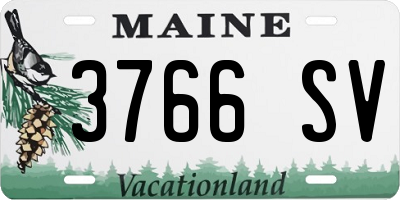 ME license plate 3766SV