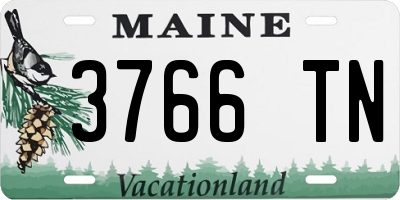 ME license plate 3766TN