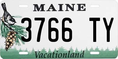 ME license plate 3766TY