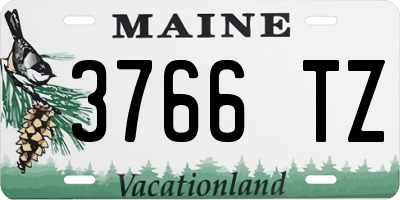 ME license plate 3766TZ