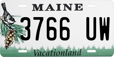 ME license plate 3766UW
