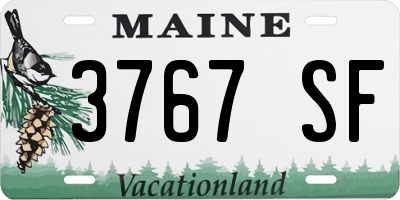 ME license plate 3767SF