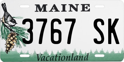 ME license plate 3767SK