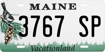ME license plate 3767SP