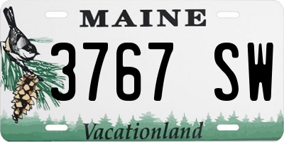 ME license plate 3767SW