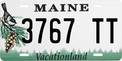 ME license plate 3767TT