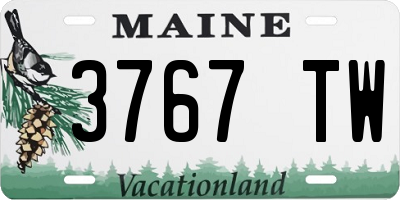 ME license plate 3767TW
