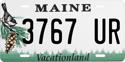 ME license plate 3767UR