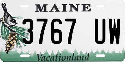 ME license plate 3767UW