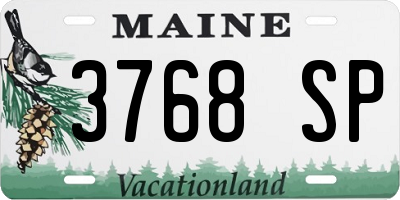 ME license plate 3768SP