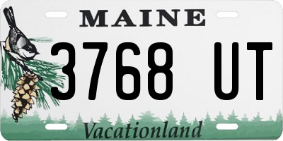 ME license plate 3768UT