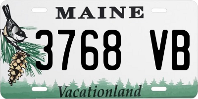 ME license plate 3768VB