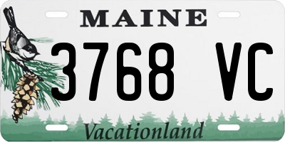 ME license plate 3768VC