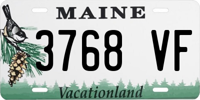 ME license plate 3768VF