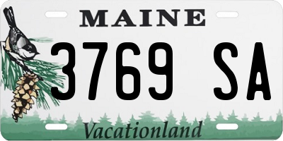 ME license plate 3769SA