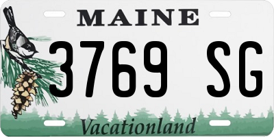 ME license plate 3769SG