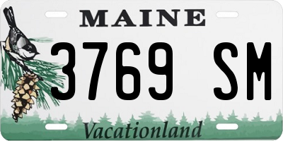 ME license plate 3769SM