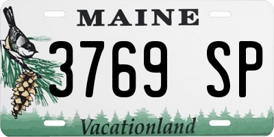 ME license plate 3769SP