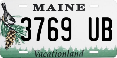 ME license plate 3769UB