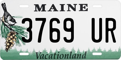 ME license plate 3769UR