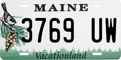 ME license plate 3769UW