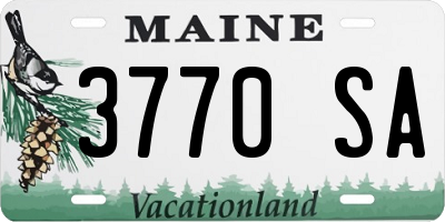 ME license plate 3770SA
