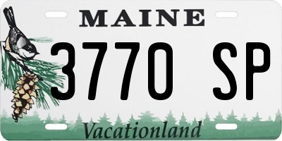 ME license plate 3770SP