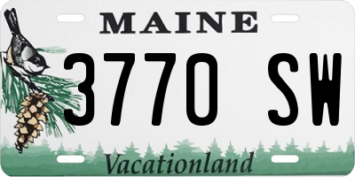 ME license plate 3770SW