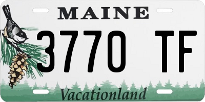 ME license plate 3770TF