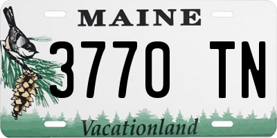 ME license plate 3770TN