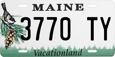 ME license plate 3770TY