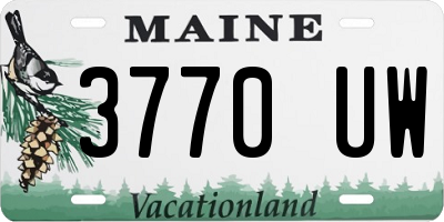 ME license plate 3770UW