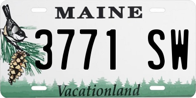 ME license plate 3771SW
