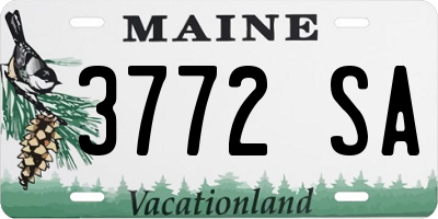 ME license plate 3772SA