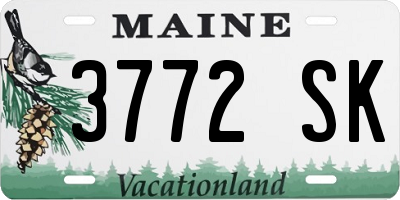 ME license plate 3772SK