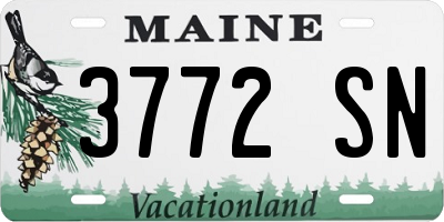 ME license plate 3772SN
