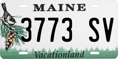 ME license plate 3773SV