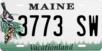 ME license plate 3773SW