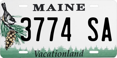 ME license plate 3774SA