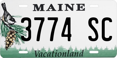 ME license plate 3774SC