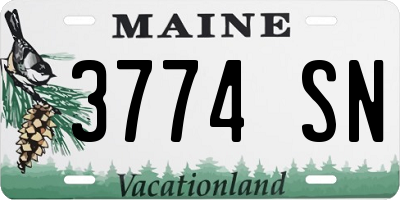 ME license plate 3774SN